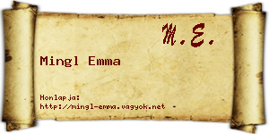 Mingl Emma névjegykártya